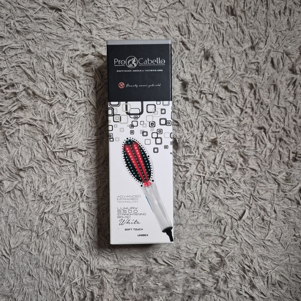 Pro Cabello Straightening Brush Luxury 5500 White Soft Touch Salon Tool New NIB